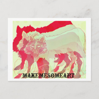 postboot wolf briefkaart
