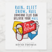 Postbus in ruste wijn etiket (Enkel label)