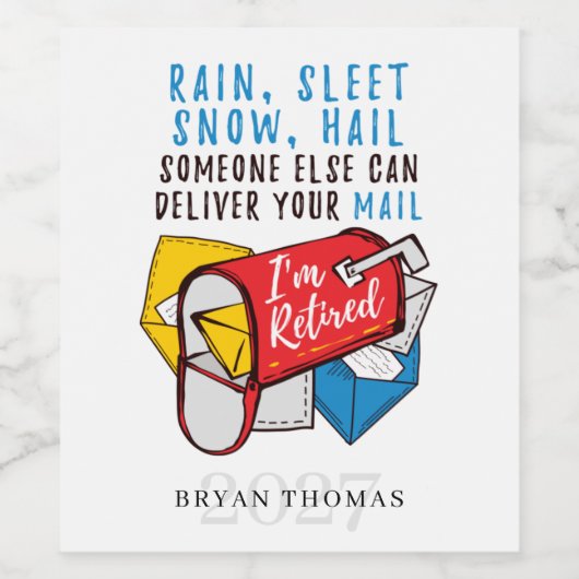 Postbus in ruste wijn etiket (Enkel label)