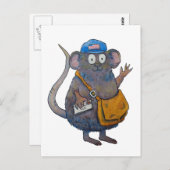Postbus Postbode Postbode Bedankt Muis Briefkaart (Voorkant / Achterkant)