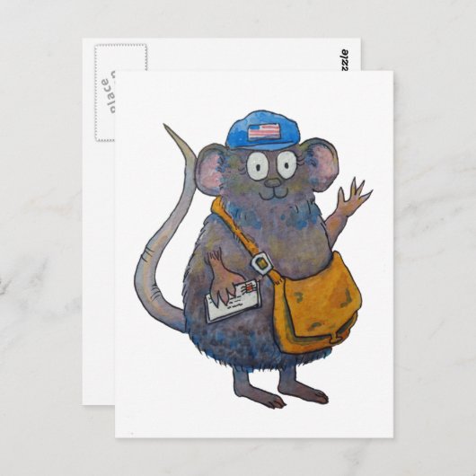 Postbus Postbode Postbode Bedankt Muis Briefkaart (Voorkant / Achterkant)