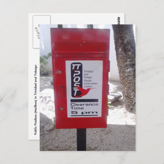 Postbus (Postbus) in Trinidad en Tobago Briefkaart (Voorkant / Achterkant)