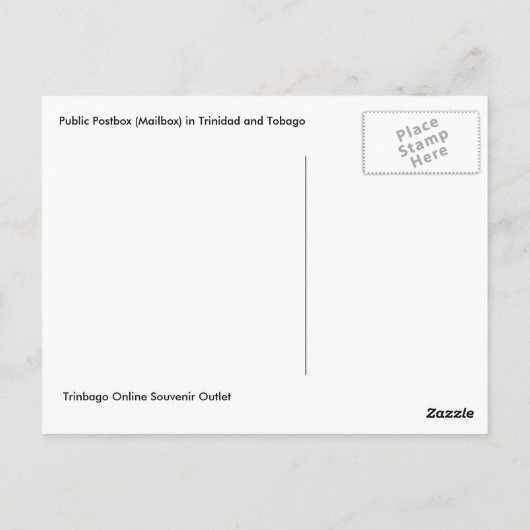 Postbus (Postbus) in Trinidad en Tobago Briefkaart (Achterkant)