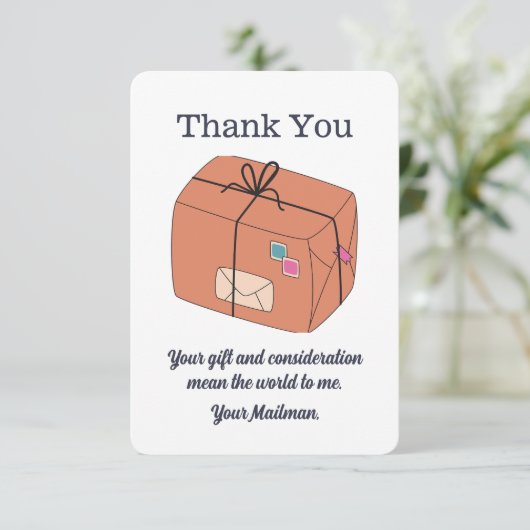 Postbus van uw postbedrijf bedankkaart (Staand voorkant)