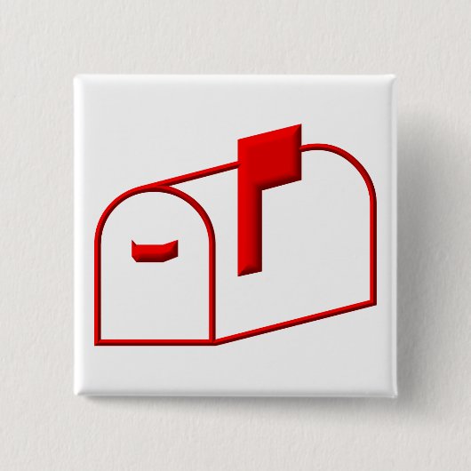 Postbus Vierkante Button 5,1 Cm (Voorkant)