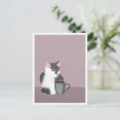 Postcard - Cat with Coffee Briefkaart (Staand voorkant)