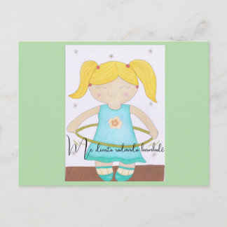 Postcard Child playing with a hula hoop Briefkaart