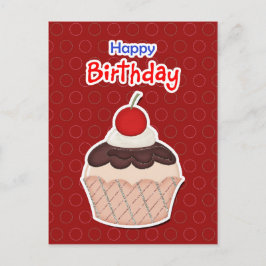 Postcard - Cupcake - Happy Birthday Uitnodiging Briefkaart