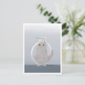 Postcard - Cute Cat in Glass Briefkaart (Staand voorkant)