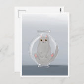 Postcard - Cute Cat in Glass Briefkaart (Voorkant / Achterkant)