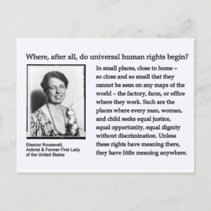 Postcard-Eleanor Roosevelt Mensenrechten Briefkaart