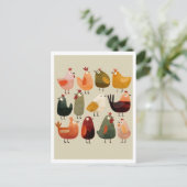 Postcard. Funny Birds Briefkaart (Staand voorkant)