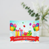 postcard happy birthday briefkaart (Staand voorkant)