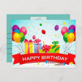 postcard happy birthday briefkaart (Voorkant / Achterkant)