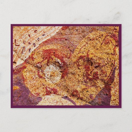 Postcard Love and Peace "Earth-Design" Briefkaart (Voorkant)