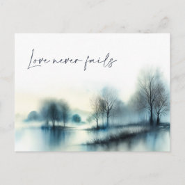 Postcard "Love never fails" Briefkaart