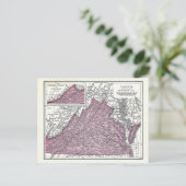 Postcard: Map of Virginia, 1921 Briefkaart (Staand voorkant)
