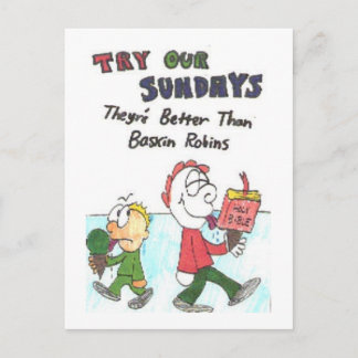 Postcard met animatie of funny church signs briefkaart