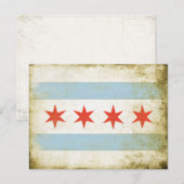 Postcard met Distressed Chicago Flag Print Briefkaart (Voorkant / Achterkant)