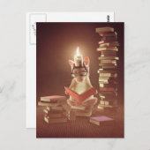 Postcard: "Mouse reading a book" Briefkaart (Voorkant / Achterkant)