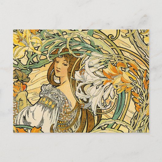 Postcard: Mucha - Language of Flowers Briefkaart (Voorkant)
