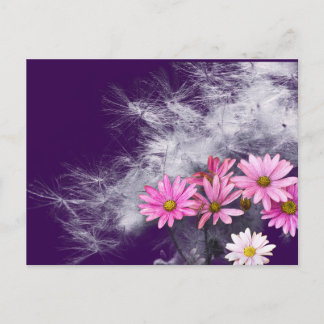 Postcard Postkarte Blumen und Distelsamen Briefkaart