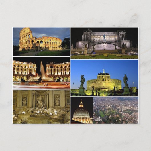 Postcard Rome Monumenten, Italy Briefkaart (Voorkant)