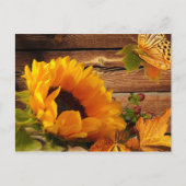 Postcard, Rustic Country Fall Sunflower Butterfly Briefkaart (Voorkant)