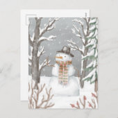 Postcard - Snowman Feestdagenkaart (Voorkant / Achterkant)