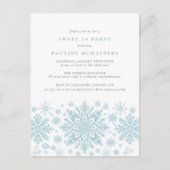 POSTCARD Sweet 16 Blue Snowflake Invitation (Devant)
