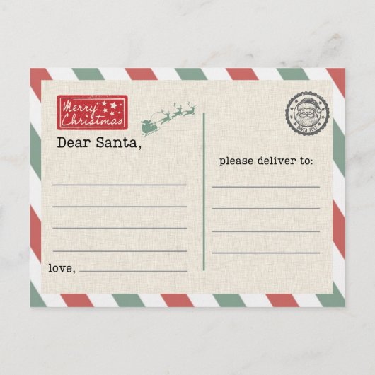 Postcard to Santa Claus Briefkaart (Achterkant)