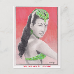 Postcard w/orig art, Turkish Dancer Nejla Ates Briefkaart