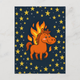 Postcard with a red horses briefkaart