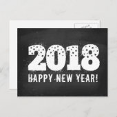 Postcard with text of 2018 on chalkboard. New year Feestdagenkaart (Voorkant / Achterkant)