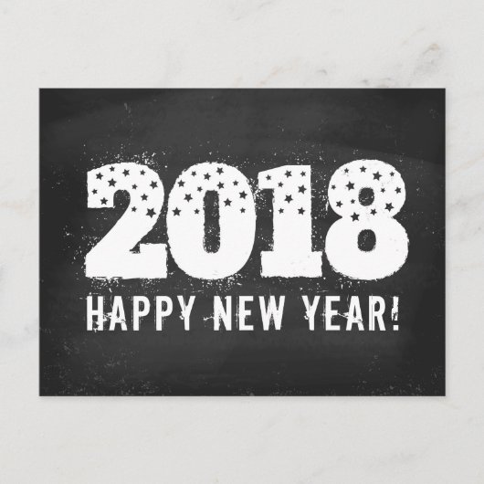 Postcard with text of 2018 on chalkboard. New year Feestdagenkaart (Voorkant)