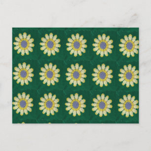 Postcard - Yellow Daisy Afghan Pattern Briefkaart