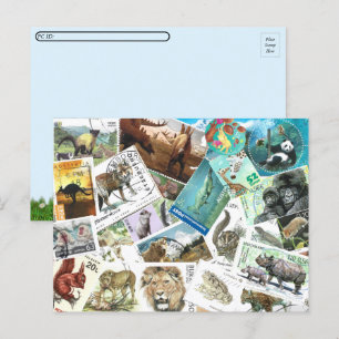 Postcrossing Animal Postzegels Briefkaart
