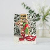 Postcrossing - Annie de Kat en de Kerst Elf Briefkaart (Staand voorkant)