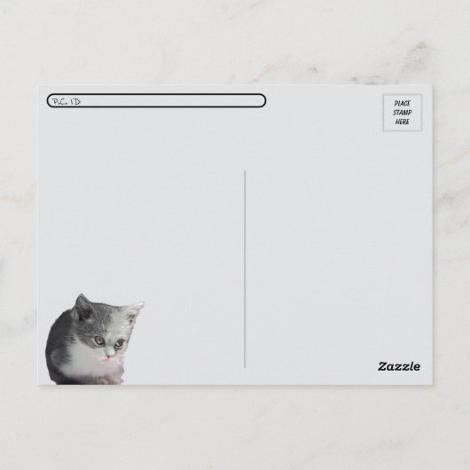 Postcrossing - Bob in Thought - Zwart-wit kat Briefkaart (Achterkant)