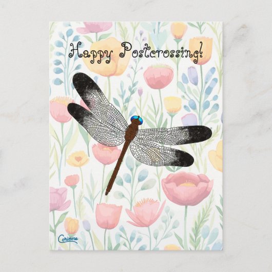 Postcrossing Dragonfly - Briefkaart (Voorkant)