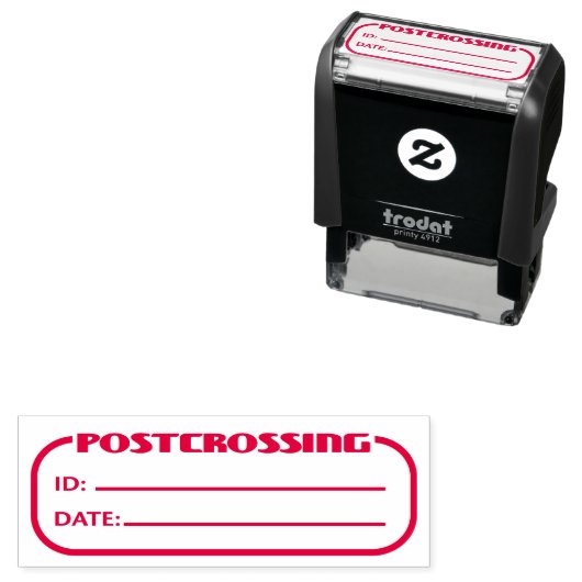 Postcrossing ID en datum leeg in te vullen Zelfinktende Stempel (In situ)