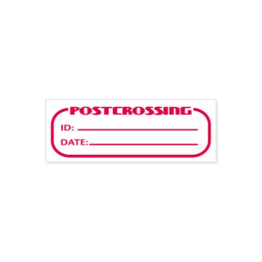 Postcrossing ID en datum leeg in te vullen Zelfinktende Stempel (Design)