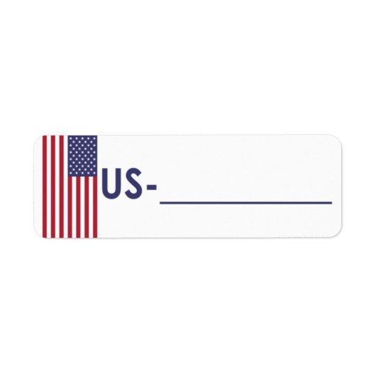 Postcrossing ID Label USA "Vlaggenstijl" (Voorkant)