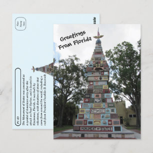Postcrossing - Monument of the States - Florida Briefkaart