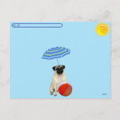Postcrossing Pug in Paradise Briefkaart (Achterkant)