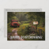Postcrossing Rode Vrachtwagen - Briefkaart (Voorkant / Achterkant)