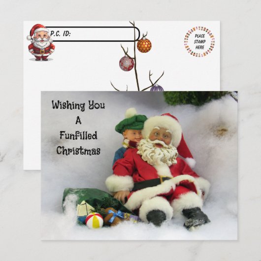 Postcrossing - Santa Takes a Tumble Briefkaart (Voorkant / Achterkant)