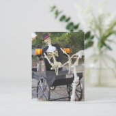 Postcrossing - Skeleton Horse Carraige Briefkaart (Staand voorkant)