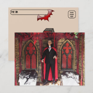 Postcrossing - Vampiermonster / Halloween Briefkaart