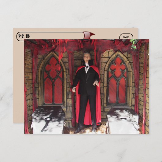 Postcrossing - Vampiermonster / Halloween Briefkaart (Voorkant / Achterkant)